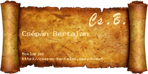 Csépán Bertalan névjegykártya