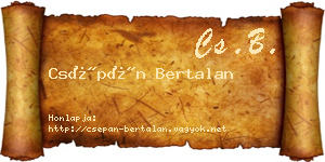 Csépán Bertalan névjegykártya
